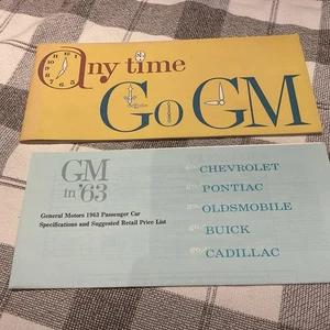 ORIGINAL VINTAGE PROSPEKTE 1963 ANY TIME GO GM CHEVY PONTIAC OLDS CADILLAC BUICK - Bild 1 von 5