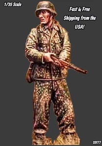 1/35 Resin Figure WWII German Army Infantryman Standing w Rifle Model Kit 33177 - Picture 1 of 3