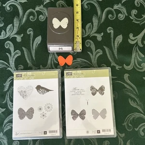 Stampin’ Up! BUTTERFLY PRINTS & PUNCH POTPOURRI Stamp Sets with Matching Punch - Picture 1 of 9