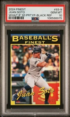 Juan Soto 2024 Topps Finest What if 1993 Prototypes Black Refractor #/10 PSA 10 - Image 1 of 2