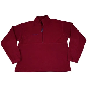 Columbia Herren Langarm 1/4 Zip Fleece Pullover Sweater Large Burgund Rot - Bild 1 von 10