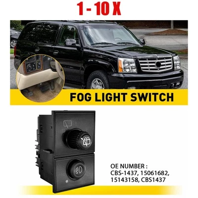1-10 倍雾灯开关适用于雪佛兰 Silverado Tahoe Avalanche Suburban 2003 - 2006 — 第 1/4 张图片