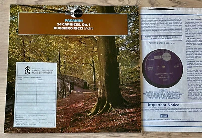DECCA ECS PAGANINI 24 CAPRICES VIOLIN LP RICCI (1977) EX++ ENGLAND STEREO - Image 1 of 2
