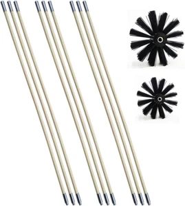 Chimney Cleaning Brush Dryer Duct Cleaner 2-In-1 Kit Fireplace Drier Vent Lint S - Picture 1 of 7