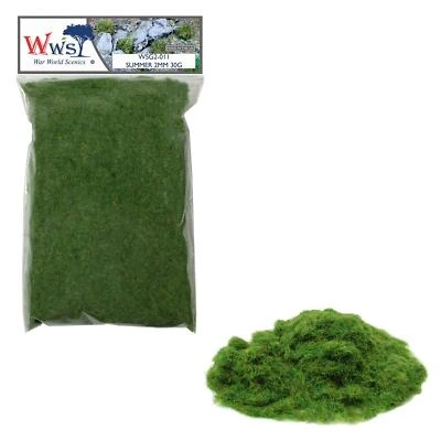 WWS 2mm Sommer Statische Grasfasern | Größe Wählen |Streugras Modellbahn - Bild 1 von 4