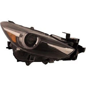 Headlight Fits 17-18 Mazda 3 Right CAPA Certified LED Lamp Black Housing - Picture 1 of 5