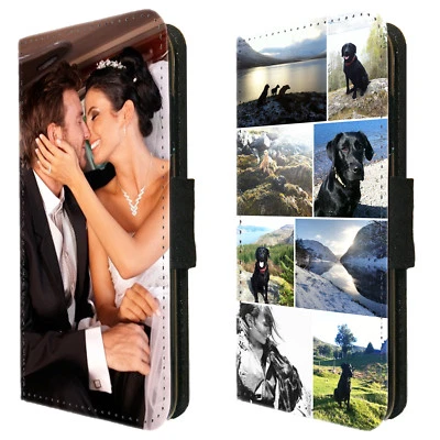 Personalised Flip Wallet Phone Case Cover Custom Printed Photo Picture Collage  - Image 1 of 4