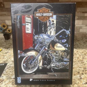 2003 FX SCHMID HARLEY-DAVIDSON HERITAGE SOFTAIL 1000 PIECE PUZZLE PUMPING IRON - Picture 1 of 11