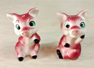 Wales Japan Schwein Rosa Salz Pfefferstreuer ~ 2 7/8" Papieretikett auf 1. - Bild 1 von 5