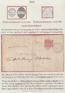 1868 NEWPORT SALOP DUPLEX & CDS 3d RATE VOTER OBJECTION C LIDDLE MARY FLETCHER - Picture 1 of 3