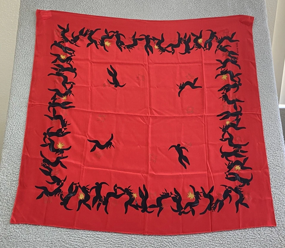 Bufanda de seda Hanae Mori danza ballet cine ópera teatro Japón 42 1/2" X 41" de colección Foto 1 de 4