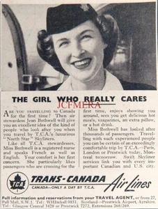 'TCA' Trans Canada Air Lines Vintage ADVERT #2 : Small 1951 Print 670/107 - Picture 1 of 1