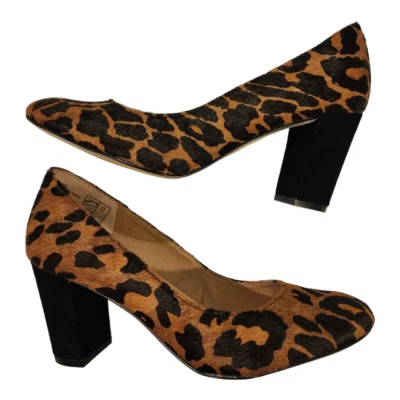 LAND'S END Calf hair and Black Suede leather Leopard print heels SIZE 6.5M - Image 1 of 4