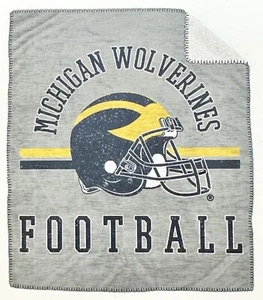 NEU Michigan Wolverines Fußball Sweatshirt Sherpa Überwurf Decke 60 x 70 Neu mit Etikett - Bild 1 von 9