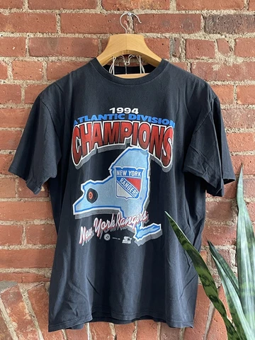 Vintage 1994 Starter NHL New York Rangers Hockey Division Champions T Shirt XL Cover