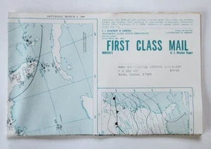 1968 9. März US tägliche Wetterkarte York Continental Airways Handelsministerium - Bild 1 von 4