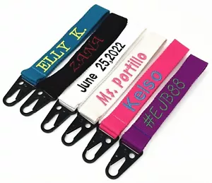 Key Fob, Wristlet with Embroidered Monogrammed Personalized Name Number Initial - Picture 1 of 17