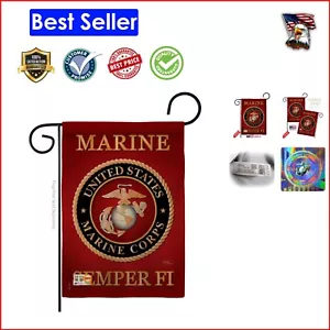 Semper Fi USMC Garden Flag - Official Double-Sided 13" x 18.5" Decorative Banner - Picture 1 of 7