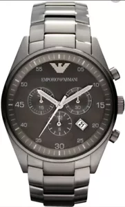 Emporio Armani AR5964 Sportivo Grey Dial Stainless Steel Chronograph Men's Watch - Picture 1 of 8