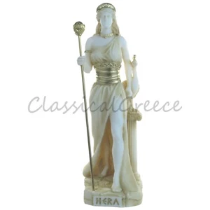 Statue antiker griechischer Gott Hera Alabaster 7" - 18 cm Gussmarmor Mythologie - Bild 1 von 10