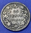CANADA 1886/7 Twenty-Five (25) Cents Silver, F+++, Key Date, Rare Obv. 5