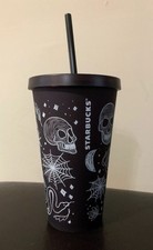 2019 Starbucks Halloween Skull Tumbler 16oz - Hard to Find! Black/Dark purple