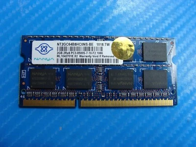 Sony VPCS111FM NANYA 2GB 2Rx8 PC3-8500S SO-DIMM Memory RAM NT2GC64B8HC0NS-BE - Image 1 of 2