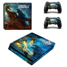 PS4 Slim Consoles Controller Vinyl Skin Set Godzilla Monsters Sticker Decal Wrap
