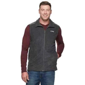 Columbia Steens Mountain GREY FLEECE SLEEVELESS Vest FULL ZIP SZ: XLT - Picture 1 of 4