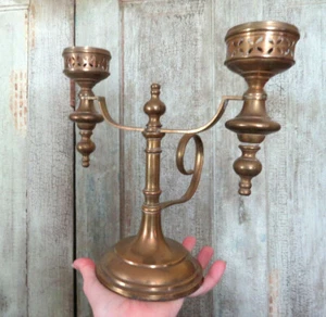 Vintage Antique Cámara Candelabro Holder w Remolino Mango Candelabro Hermoso - Imagen 1 de 9