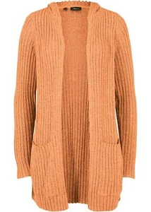 Strickjacke mit Kapuze Gr. 36/38 Honig Meliert Damen Cardigan Strick-Jacke Neu - Bild 1 von 1