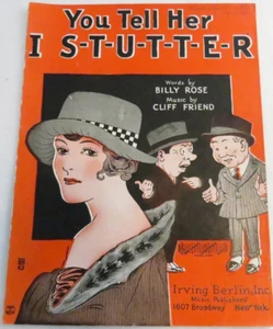 You Tell Her I S-T-U-T-T-E-R Spartiti 1922 Billy Rose & Cliff Friend - Foto 1 di 4