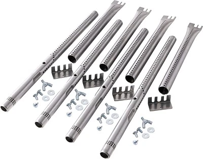 QUICKFLAME Set of 4 Adjustable Length BBQ Gas Grill Replacement Stainless Steel Tube Burner