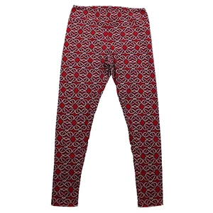 LulaRoe Tall & Curvy Valentine's Day Infinity Heart Leggings Red & Pink - Picture 1 of 9