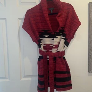 Ralph Lauren M Cardigan SWEATER vest coat wool tribal Aztec blanket Southwestern - Picture 1 of 4