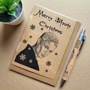 Biglietto di Natale Divertente Buffy - Biglietto di Natale Spike - Buon Natale Sanguinato - Foto 1 di 4