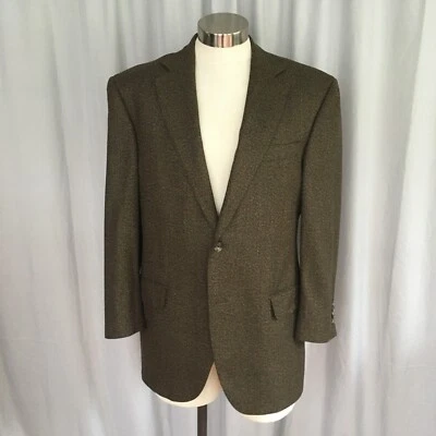 Abrigo deportivo verde espiga Luigi Bianchi Mantova lana seda cachemir 40R 42R Foto 1 de 4