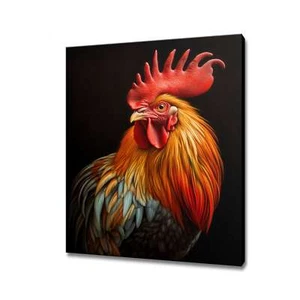 Rooster Bird Animal Canvas Print | Gift For Rooster Lover | Birds Home Art - Picture 1 of 9