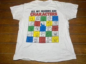 Vintage Keya USA Simpsons XL weiß "All My Friends are Characters" Tee T-Shirt  - Bild 1 von 12