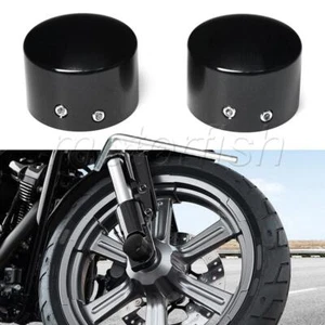 Black Front Axle Cap Nut Cover For Harley Touring Electra Street Glide Road King - Bild 1 von 13