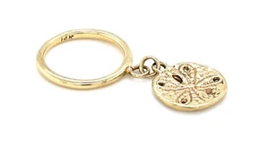 SAND DOLLAR 14K YELLOW GOLD TOE/PINKY RING SIZE 3.25 band beach ocean marine - Picture 1 of 7