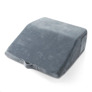 Memory Foam Leg Elevation Flat Top Wedge Pillow - 24"x21"x8" Gray Velour Cover - Picture 1 of 1