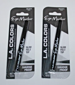 L.A. Colors Eye Markers Liquid Eyeliner CBLE913 Nero lotto di 2 in scatola - Foto 1 di 2