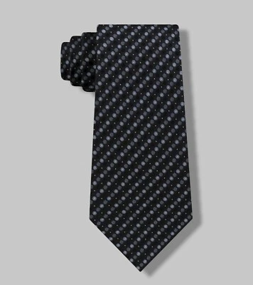 Kenneth Cole Reaction Eclipse Dot Black 100% Silk Neck Tie NWT MSRP $55 A6608 - Image 1 of 4