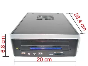 NEW Black Mini ITX Desktop PC Case w/ Slim Optical Bay, 72w PSU, Fan,Card Reader - Picture 1 of 13
