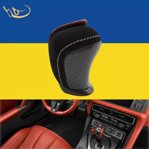 Shift Knob Red/Black Leather Carbon Fiber White Letter Fit 15-17 Nissan R35 GTR - Picture 1 of 9