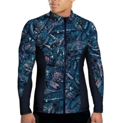 Rashguard Spacefish Army cremallera completa para hombre - océano mecánico Foto 1 de 4