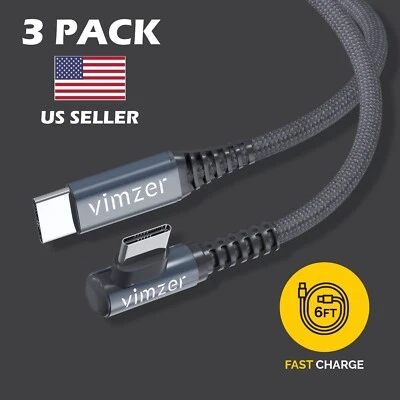 3Pack USB C to USB C Cable Fast Charger for Samsung S23 S22 S21 S20 Note 20 - Image 1 of 4