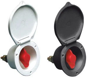 Battery master switch 280A with recessed cover for boat yacht - black / white - Picture 1 of 14