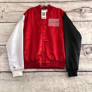 Sneak Gallery Chicago Bulls 96 Jacket Mens M Red Satin Bomber Snap Button New - Picture 1 of 16